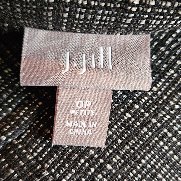 J Jill Black/White Plaid Peplum Jacket With Floral Buttons‎ Size 0 Petite - Picture 7 of 10